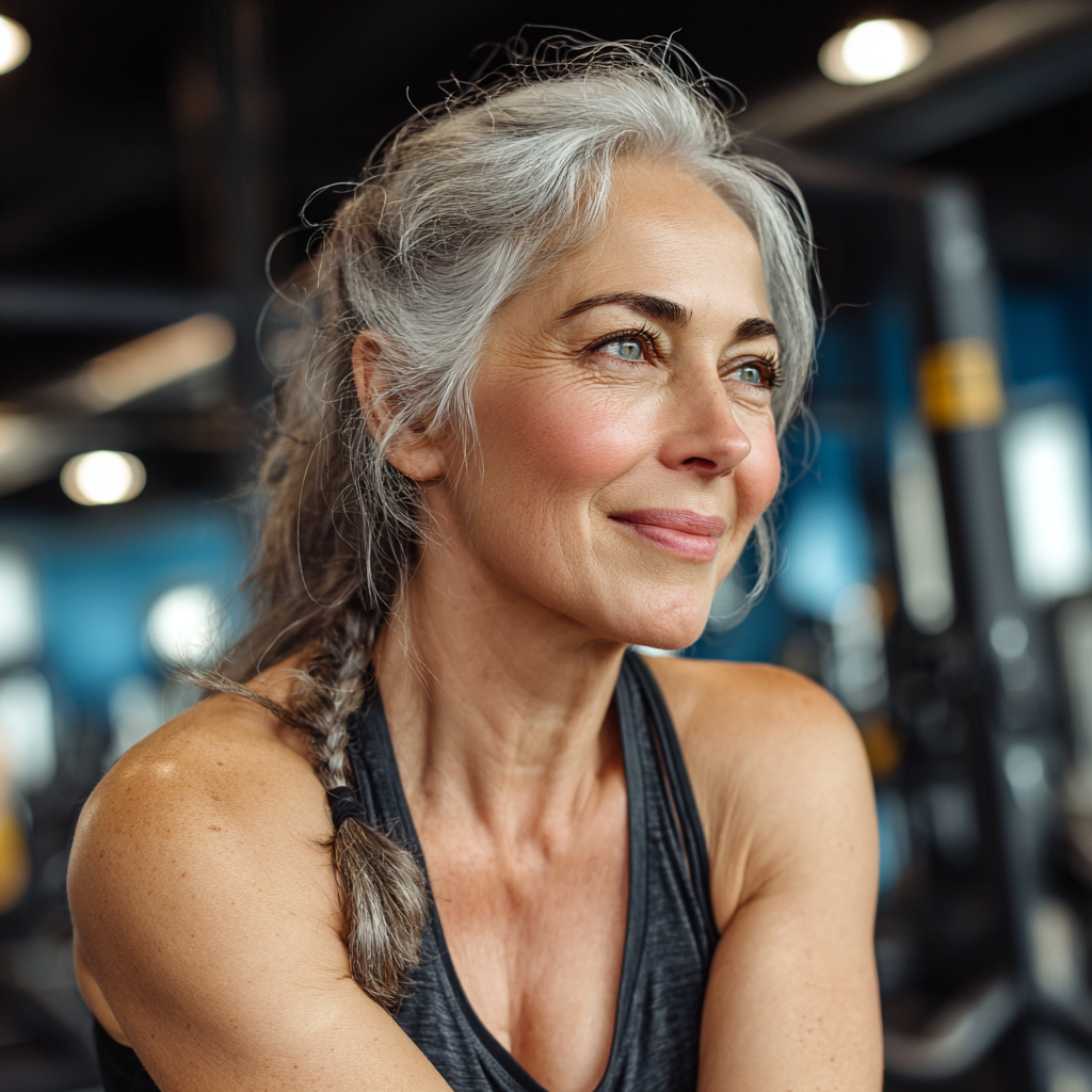 51 years old professional working out with personal trainer